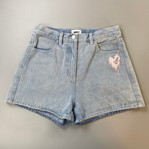 Obey jean shorts - obey, womens