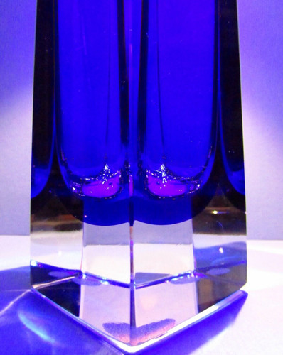 Sommerso blue vase czech - sommerso,