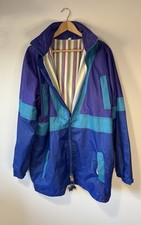Vintage Rain Coat Hooded Blue