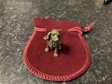 Lucky Dinky Miniature Brass/alloy Spaniel Dog Collectable Pouch Pets Ornaments