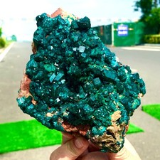 2.54LB Natural green dioptase emerandine gemstone cluster mineral specimen