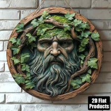 Pagan green forest - man, face