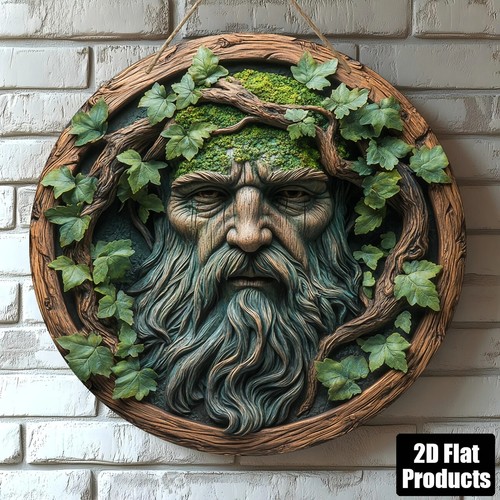 Pagan green forest man face - pagan,