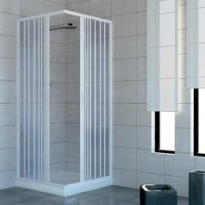 SHOWER ENCLOSURE WALK IN QUADRANT CUBICLE PLASTIC PVC FOLDING DOORS 14 COLOURS