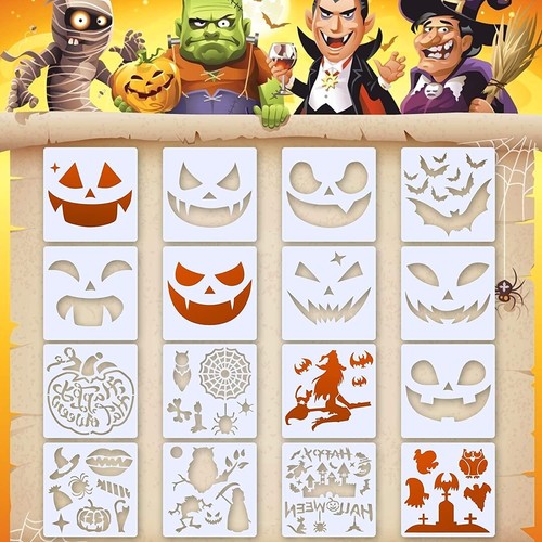 16pc halloween stencils - 16pc,
