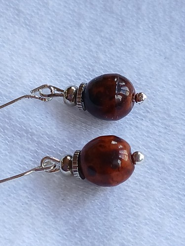 Vintage doll earrings brown - vintage,