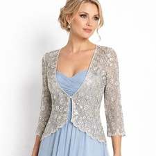 Silver Sequin Bolero Cardigan