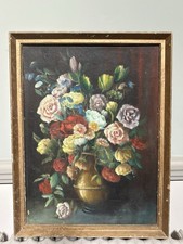 Old Oil Painting Floral Framed