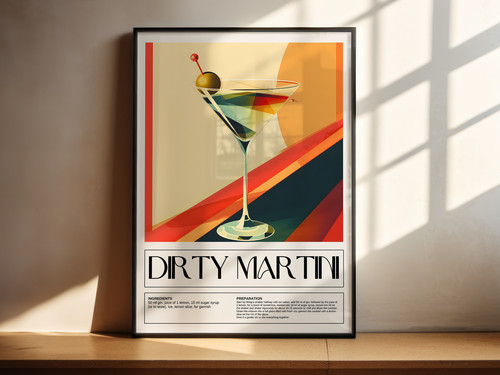 Dirty martini cocktail - dirty, poster