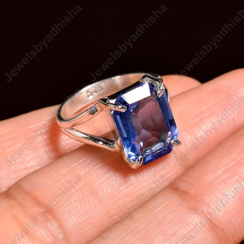 Tanzanite ring solid sterling - ring,