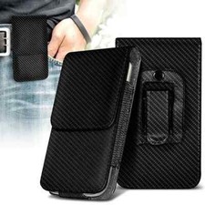 Carbon Black Look Belt Clip Pouch Holster Vertical Phone Case Cover Holder 2025