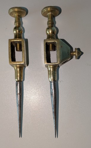 Pair vintage brass trammel - pair,