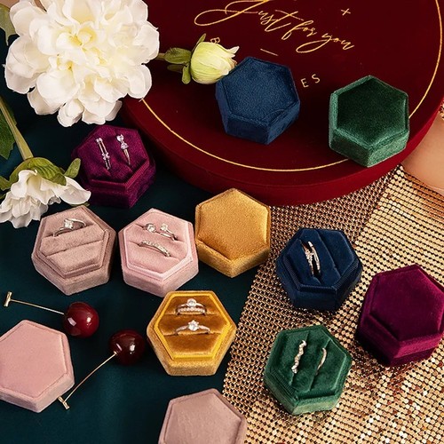 Velvet ring box - box, double