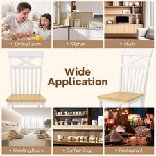 Accent Chairs Farmhouse Dining Chair Set of 2-Natural