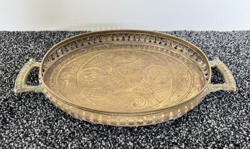 Vintage solid brass serving - solid,
