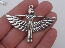 4 Egyptian queen pendants antique silver tone WT76