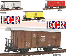 G SCALE RAILWAY BOX CAR BROWN CARGO  GARDEN ROLLING STOCK LGB TRAIN COMPATIBLE