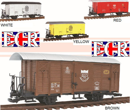Scale railway box car brown - railway,