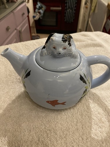 Wade cat teapot blue - wade, 3d