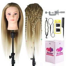 26" Mannequin Head Hair Training Manikin Styling Cosmetology Doll Head Braiding