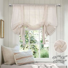 Tie-up Roman Curtains Blind Window Linen Voile Net Sheer Curtains Rod Pocket UK