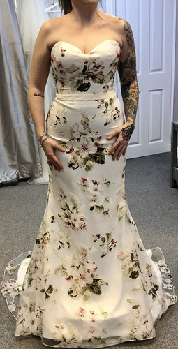 Ivory floral wedding dress - dress, |