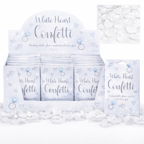 White heart confetti wedding - heart,
