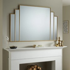 Overmantle Mirror Charleston Handcrafted ArtDeco Design GoldFrame H 80cmxL 120cm