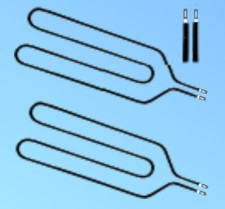 2 x UNIDARE / HEATSTORE TYPE STORAGE HEATER ELEMENT  TAB FITTING  850W NEW 