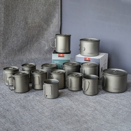 Titanium camping mug with - titanium,