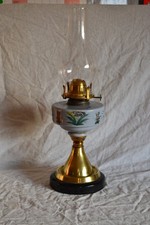 PRETTY OIL LAMP ON BRASS &