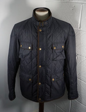 Mens Barbour Chukka Quilt Navy Blue Quilted Jacket - Size Large