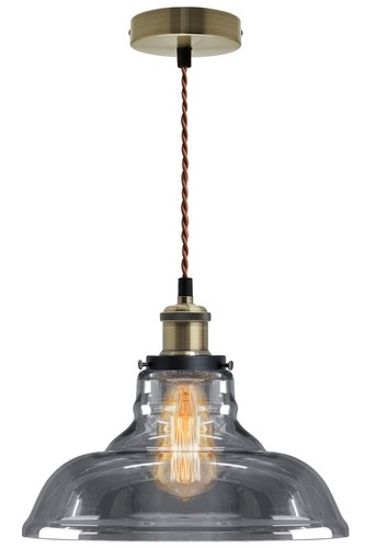 Vintage smoked glass shade - smoked,