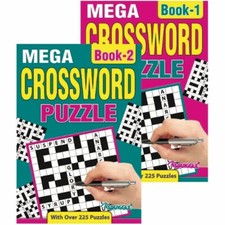 A5 Mega Crossword Book 2 Pack - Large Print Puzzles Books Adults Puzzle Fun 