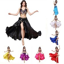 Arabic Belly Dance Sequin Top Satin Skirt Suit Outfit Bollywood Carnival Costume