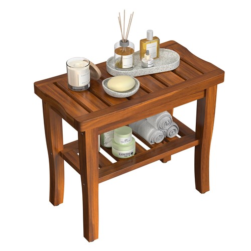Teak wood shower bench - teak,