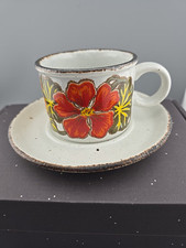 Vintage Midwinter Stonehenge Nasturtium Tea Cup And Saucer 3½x2½"