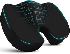 BN-LINK Seat Cushion, Memory Foam Chair Pad for Back Tailbone Pain Relief Black