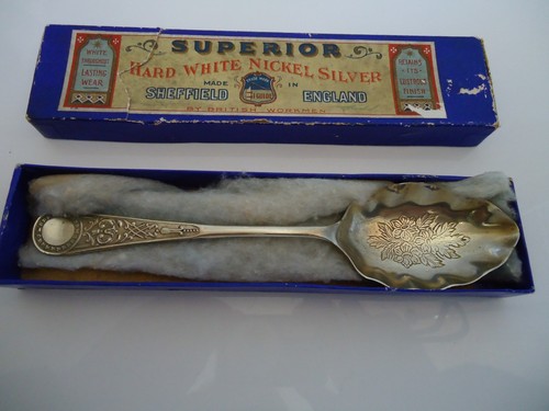Antique nickel silver serving - antique,