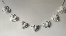 Heart Garland Bunting in Laura Ashley Dove Grey & Steel Fabrics ~ Corby, Josette