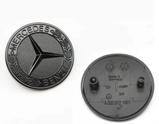 Mercedes Benz 57mm Gloss Black Wreath Bonnet Badge Emblem W176 W117 W213 W206