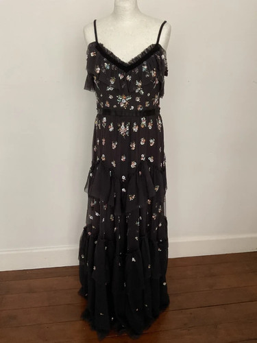 Needle thread black floral - thread,
