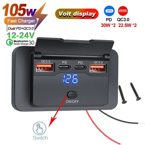 12v dual usb fast charger - 12v,