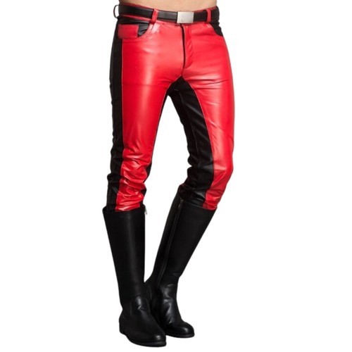 Men genuine leather pants - men's,