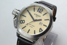 U-Boat IFO LEFT HOOK B45-08 Quartz Date Made In Italy Men's Watch [Band Damaged]