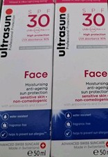 2 X ULTRASUN FACE ANTI-AGEING  SPF30 SUN PROTECTION - 50ML X 2 NEW & UNOPENED 
