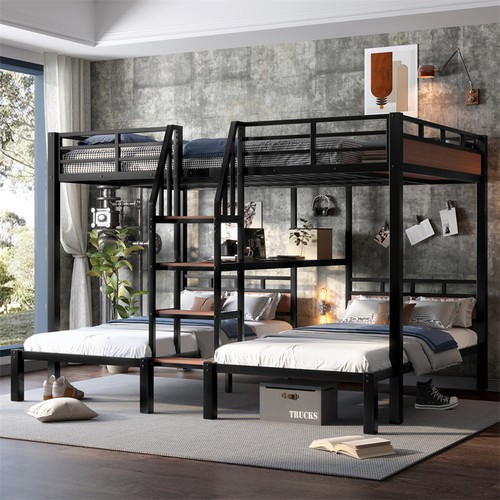 Metal triple bunk beds - beds, queen