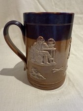 Antique Royal Doulton Stoneware Hunting Tankard 2888, 5.5 Inch Mug
