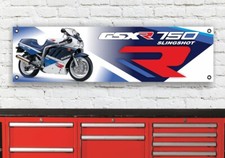 BR351B SUZUKI GSXR750 1989 SLINGSHOT BLUE WHITE WORKSHOP BANNER SIGN