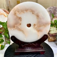 6.8LB Large natural Afghan jade hand carved safety buckle table decoration-